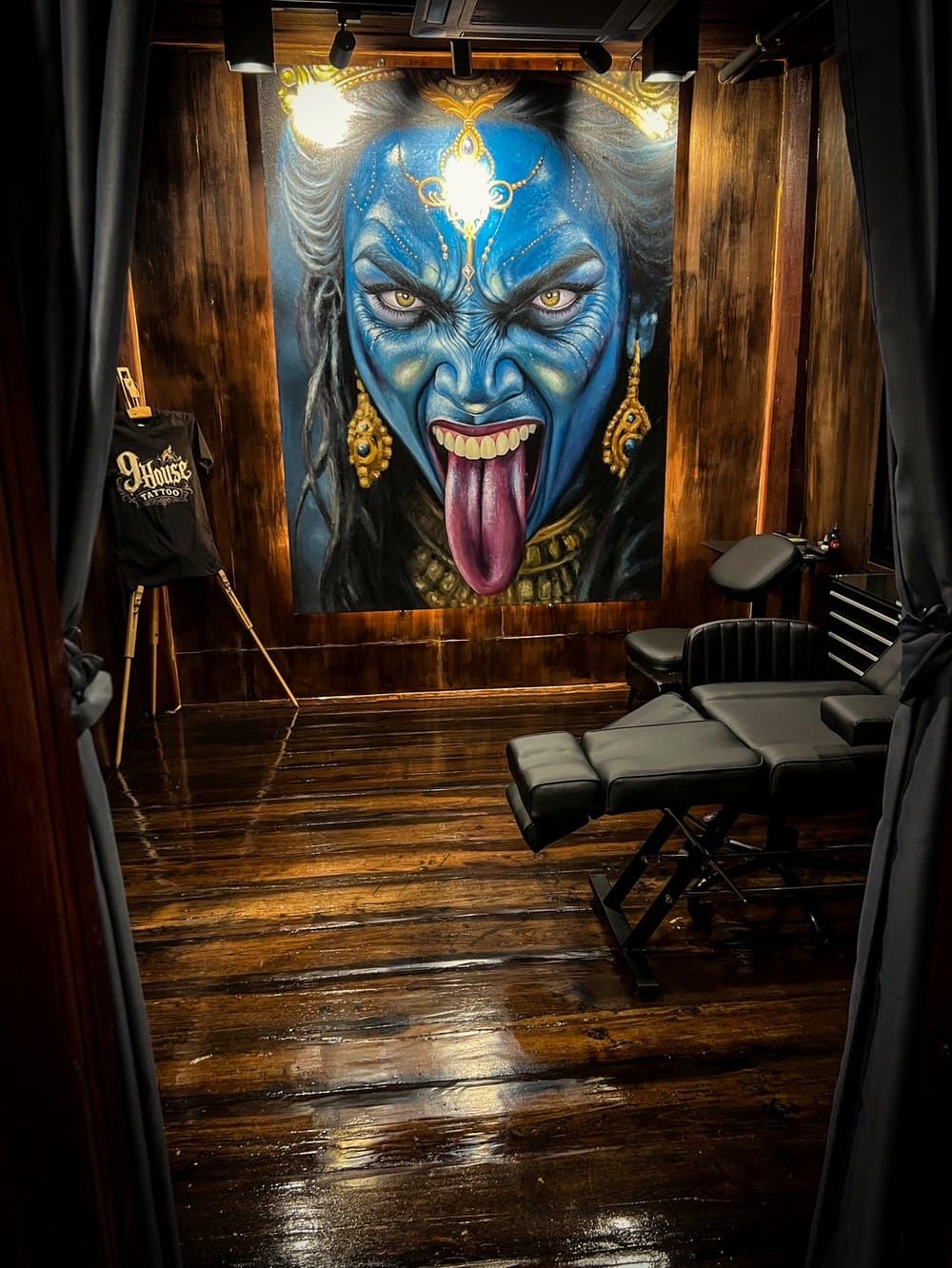 Gallery 2, hung with an original painted canvas