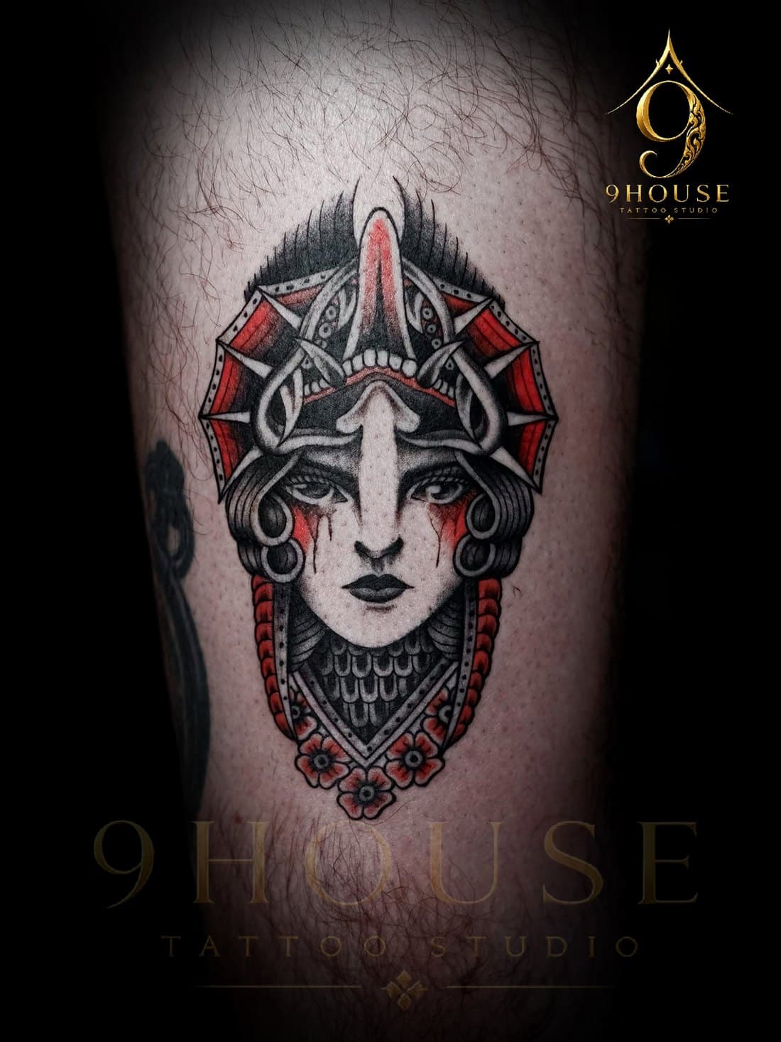 Warrior — neo-traditional, tattooed at 9 House